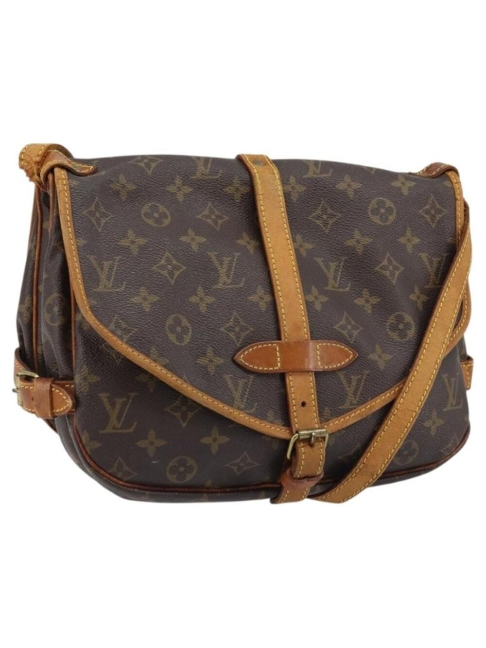 Authentic LOUIS VUITTON Monogram Saumur 30 Shoulder Bag M42256 LV